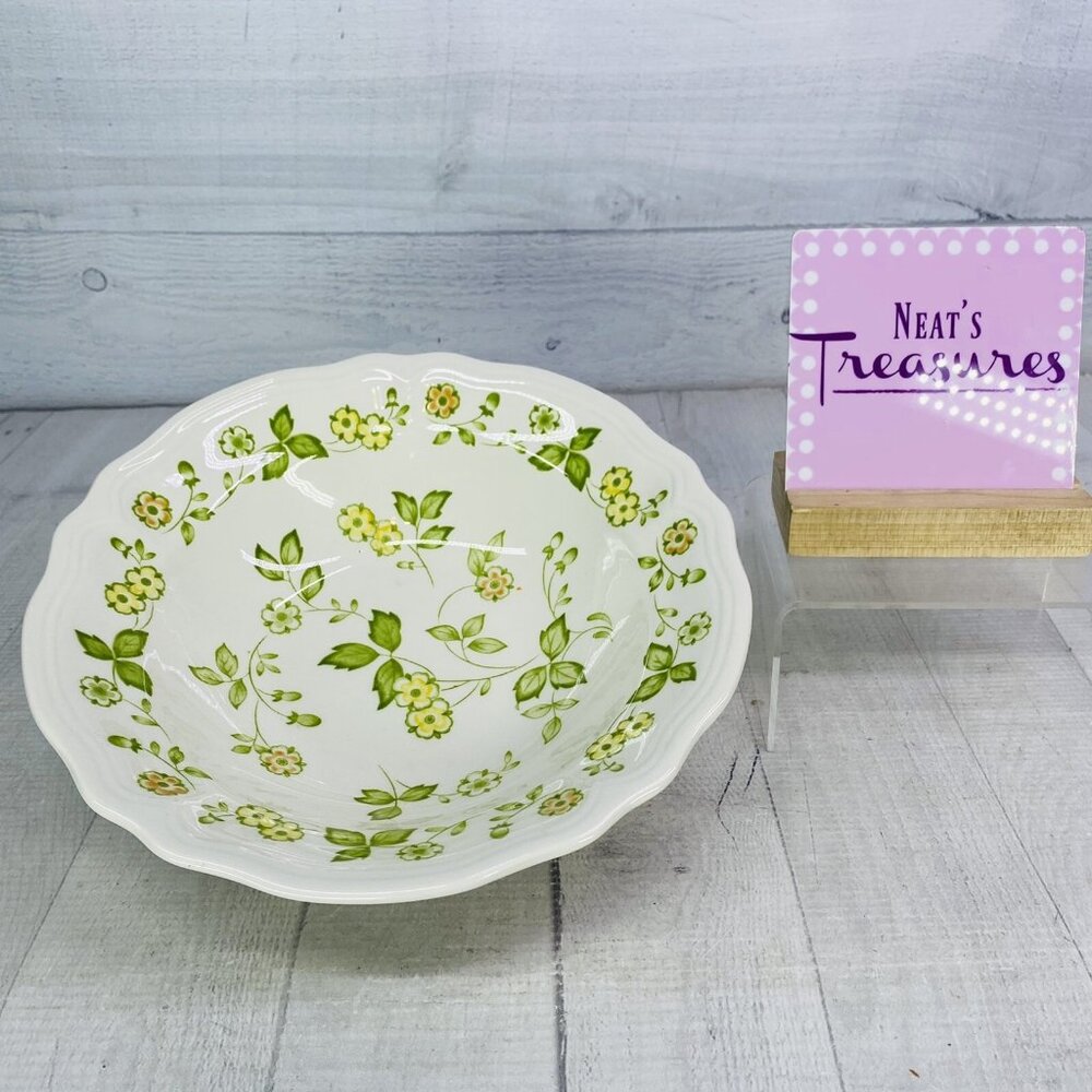 70's Sears PETITE FLORAL 4009 Yellow Orange Flower Ironstone Round Serving Bowl